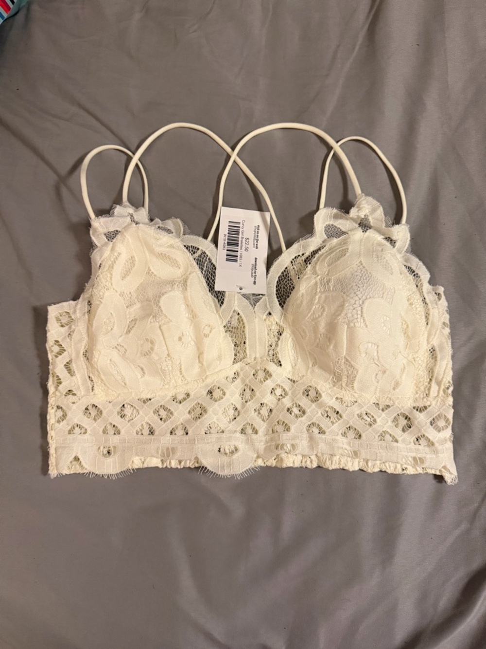 Delicate Lace Bralette in Ivory with Floral Detail